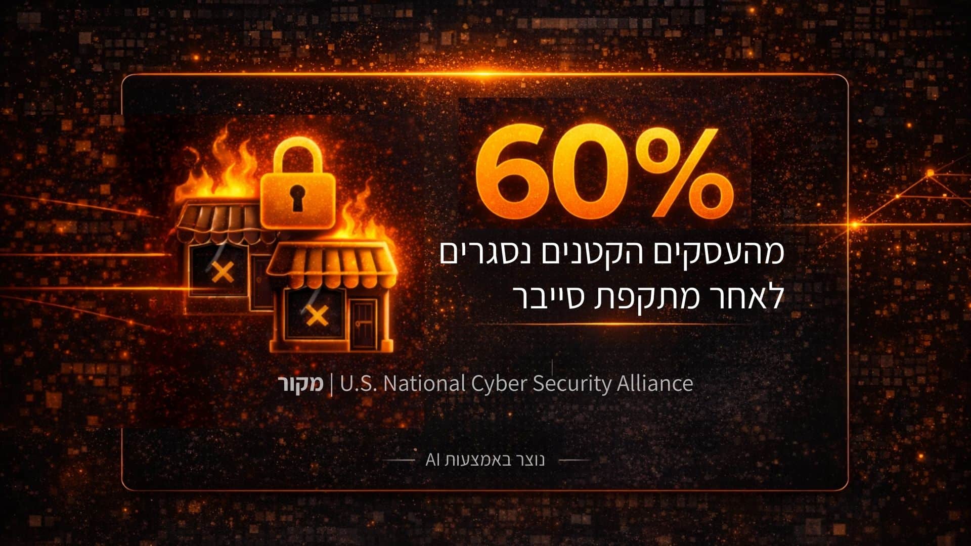 אחוז העסקים הקטנים שנסגרים אחרי מתקפת סייבר, חומת אש לעסקים, IT-START